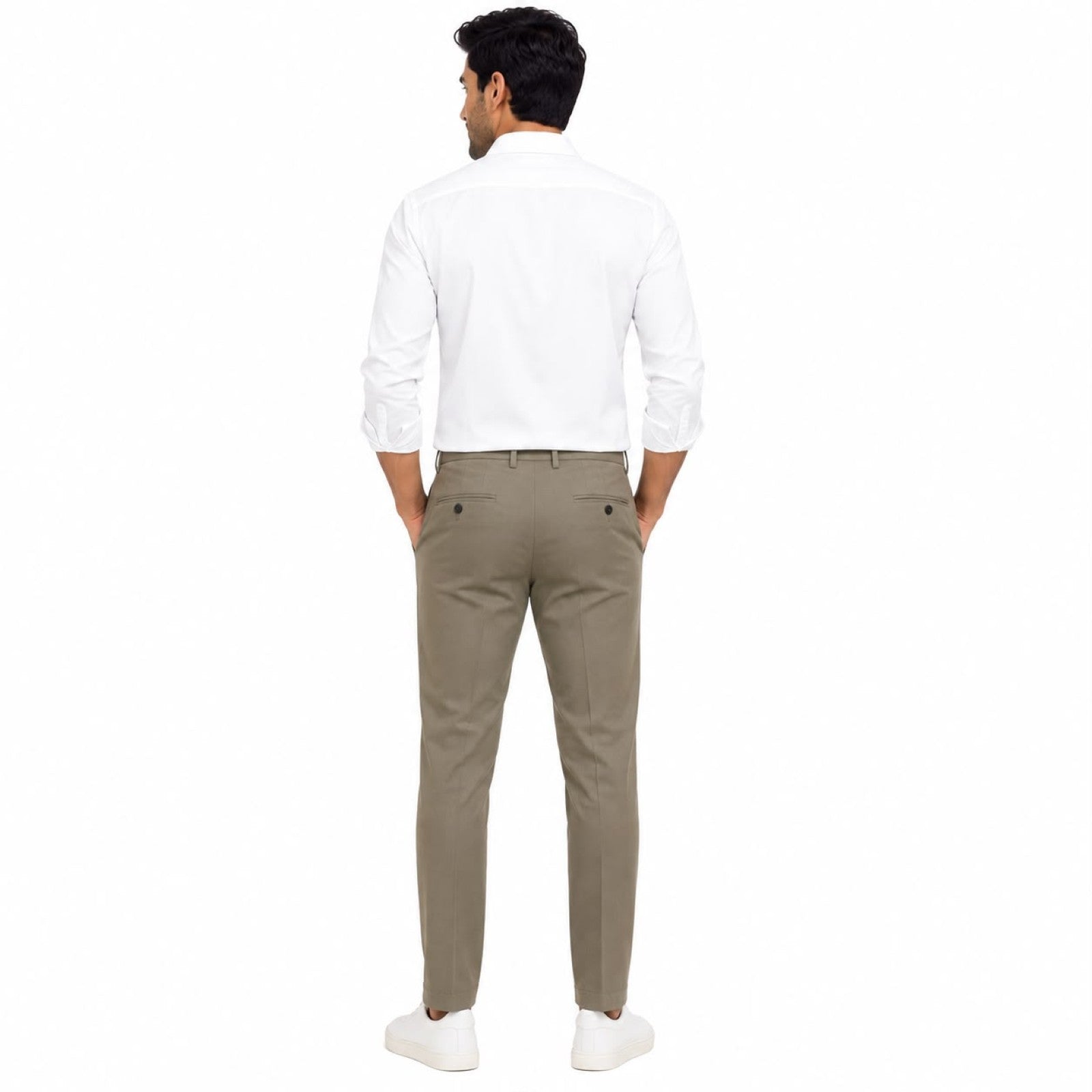 Men's Classic Sand Beige Smart Fit Formal Trousers