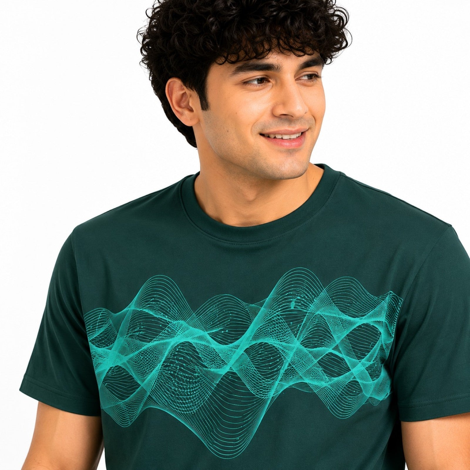 Men's Dark Green Graphic Printed Co-Ord Set