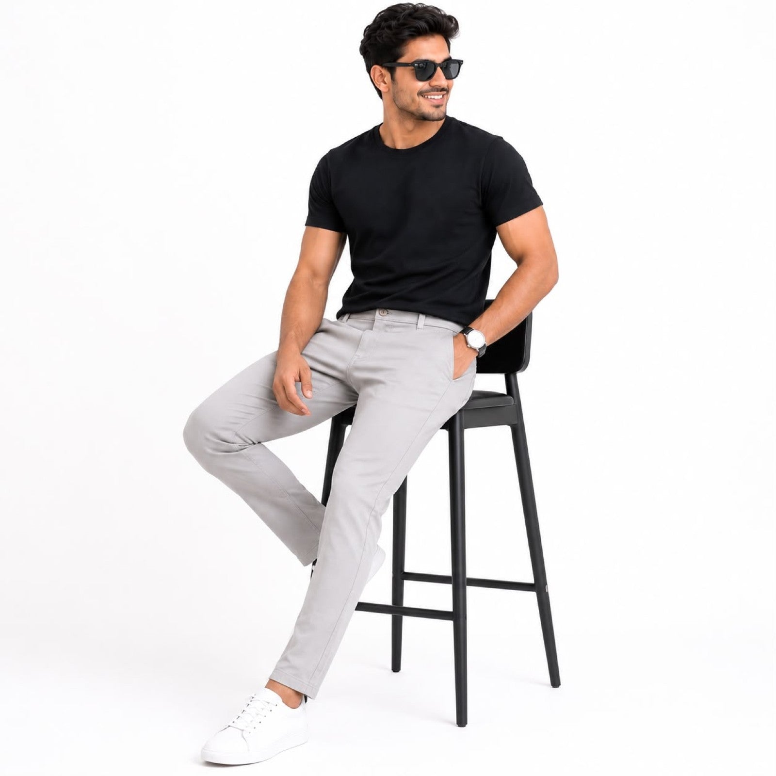 Men's Premium Off-White Slim Fit Formal Trousers