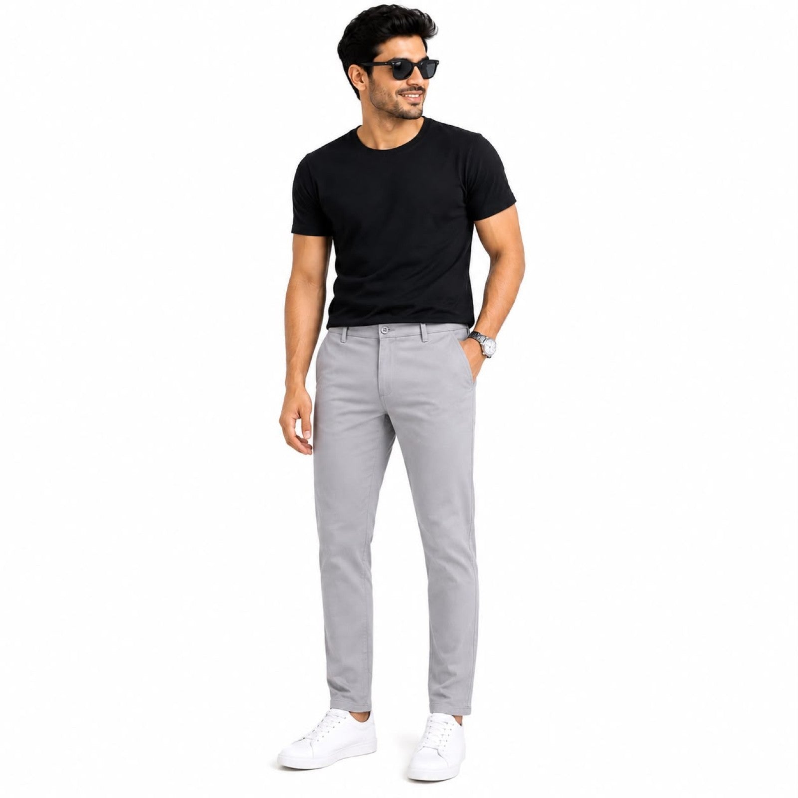 Men's Premium Beige Slim Fit Formal Trousers