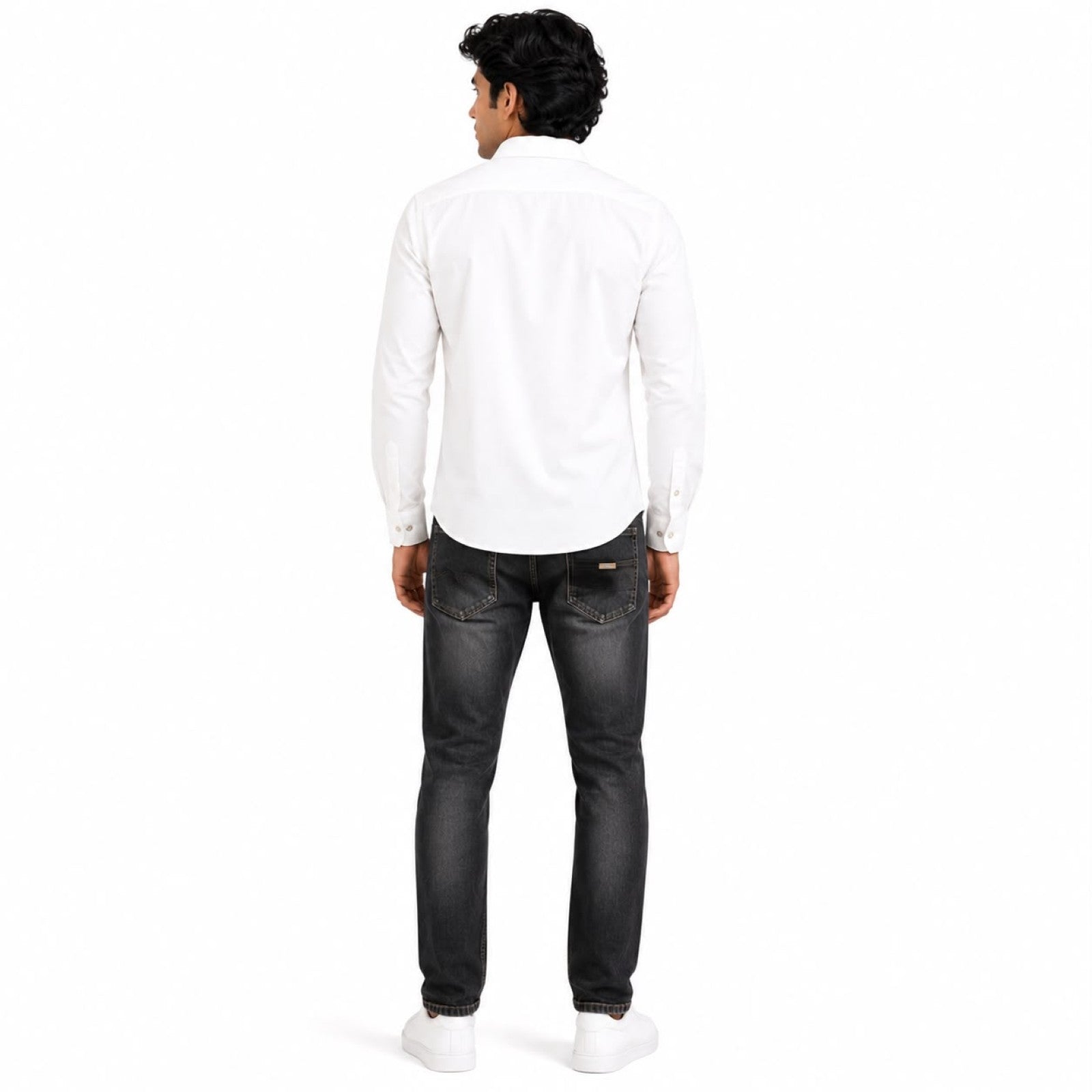 Men's White Embellished Formal Shirt