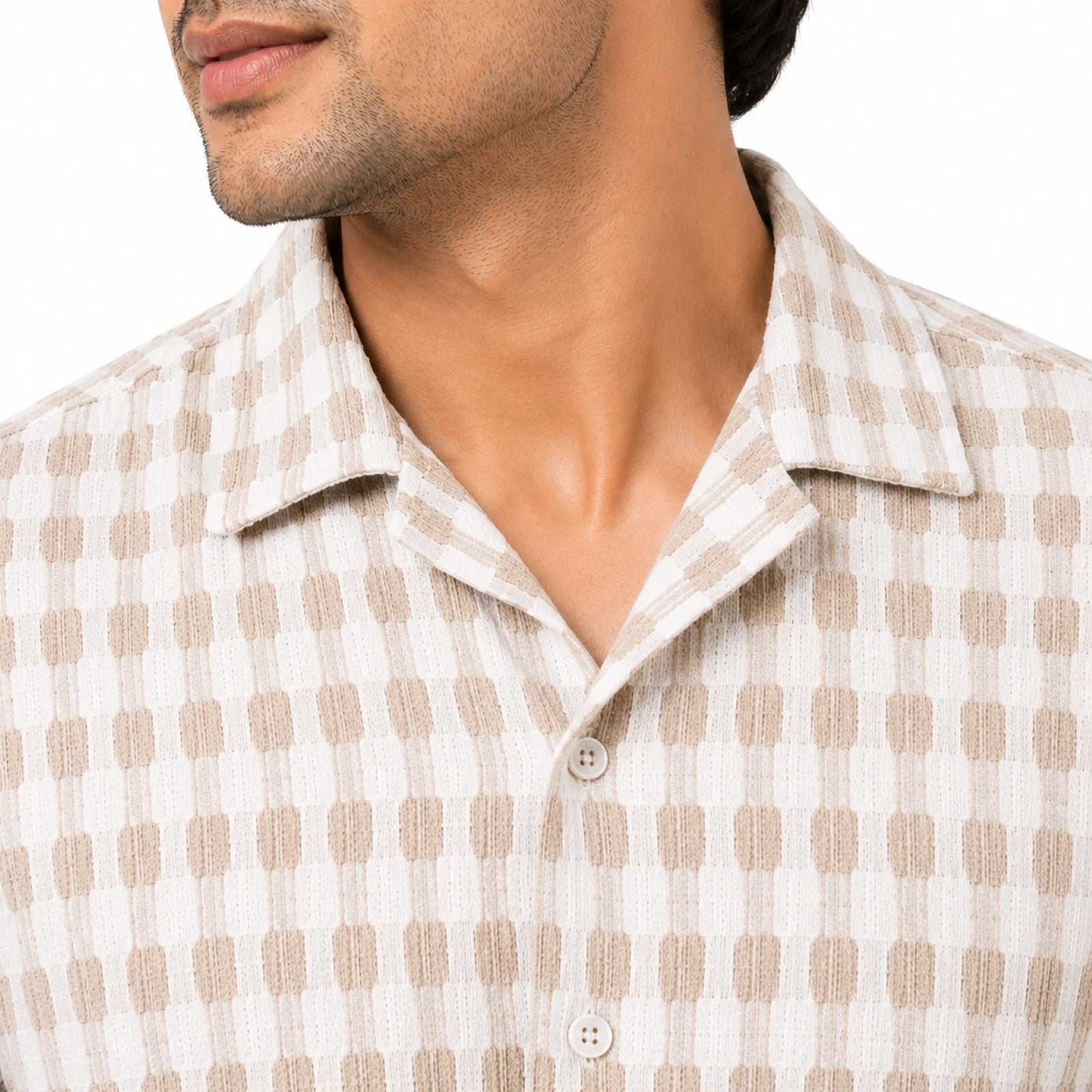 Men's Mustard Checked Half Sleeve Casual Shirt