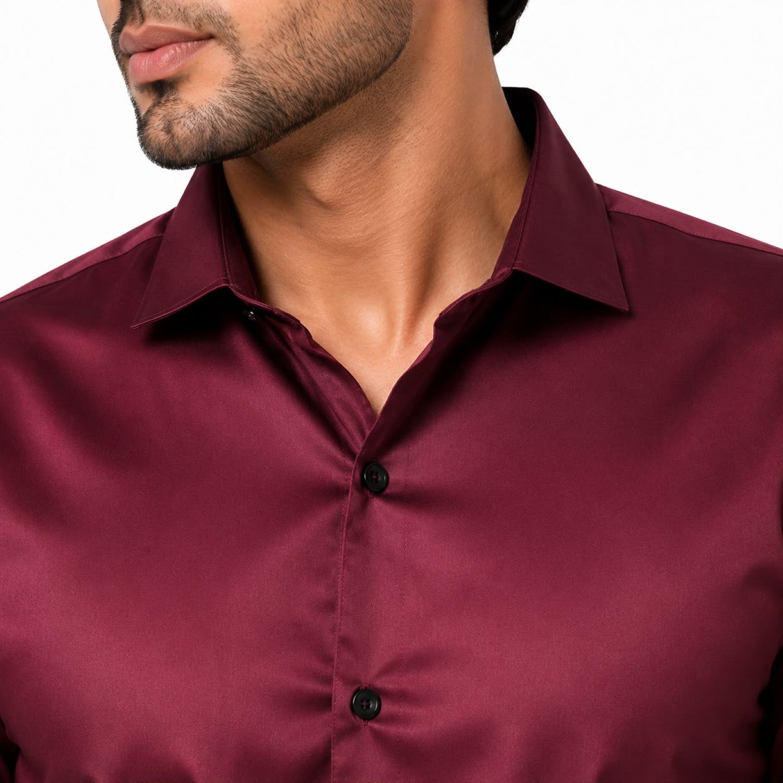 Men's Regal Maroon Satin Evening Shirt