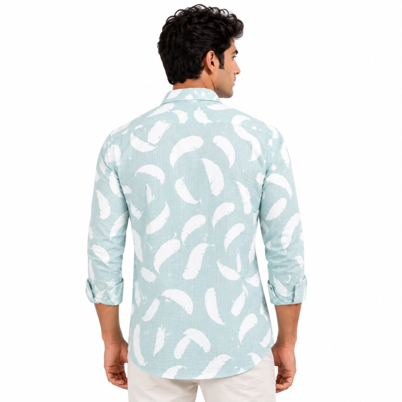 Men's Mint Sky Abstract Printed Casual Shirt