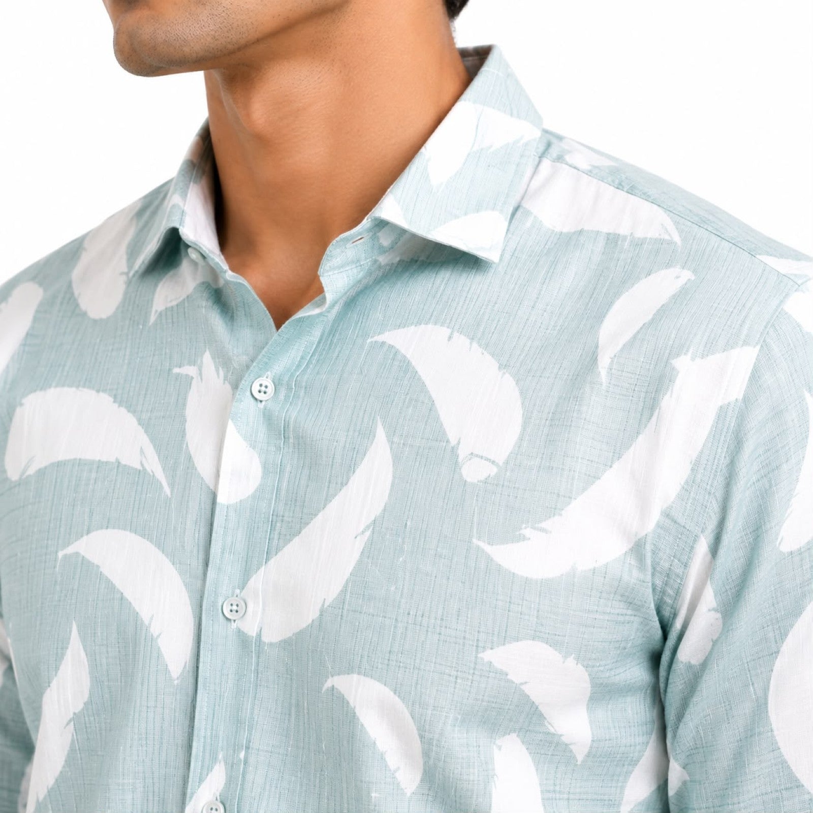 Men's Mint Sky Abstract Printed Casual Shirt