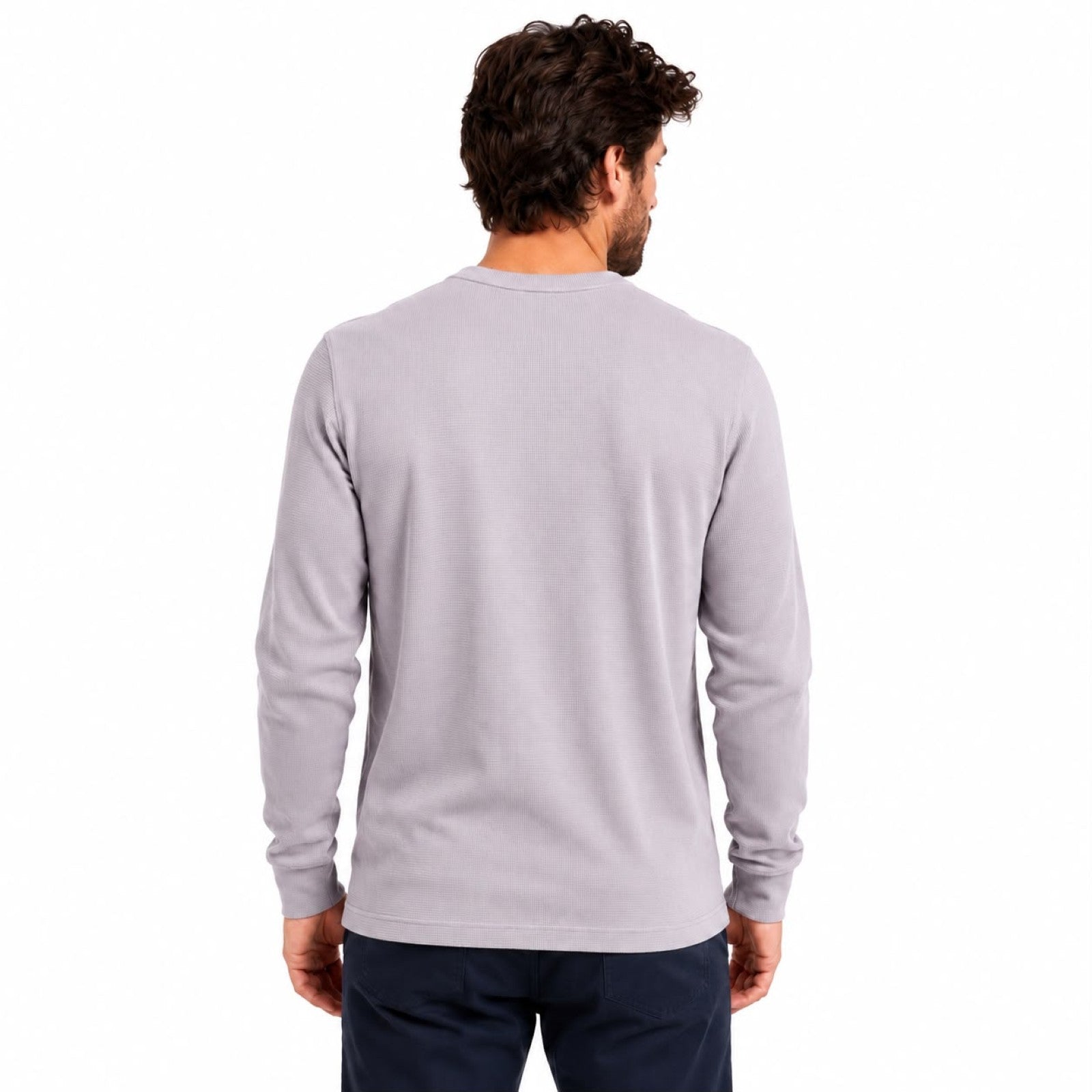Men's Peach Typography Printed Full Sleeve T-Shirt