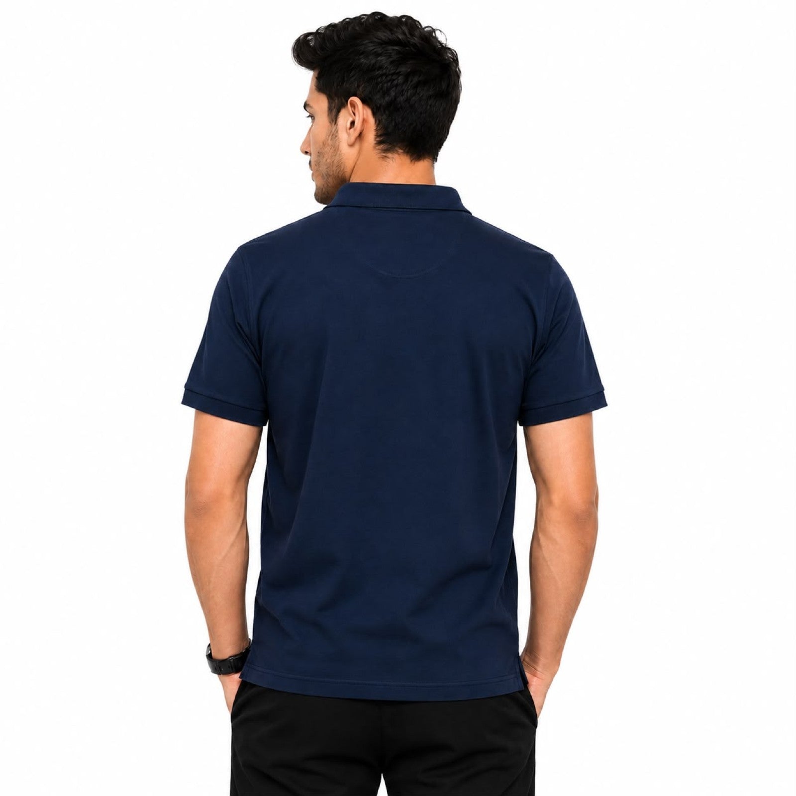 Men's Navy Blue Premium Polo Collar T-Shirt
