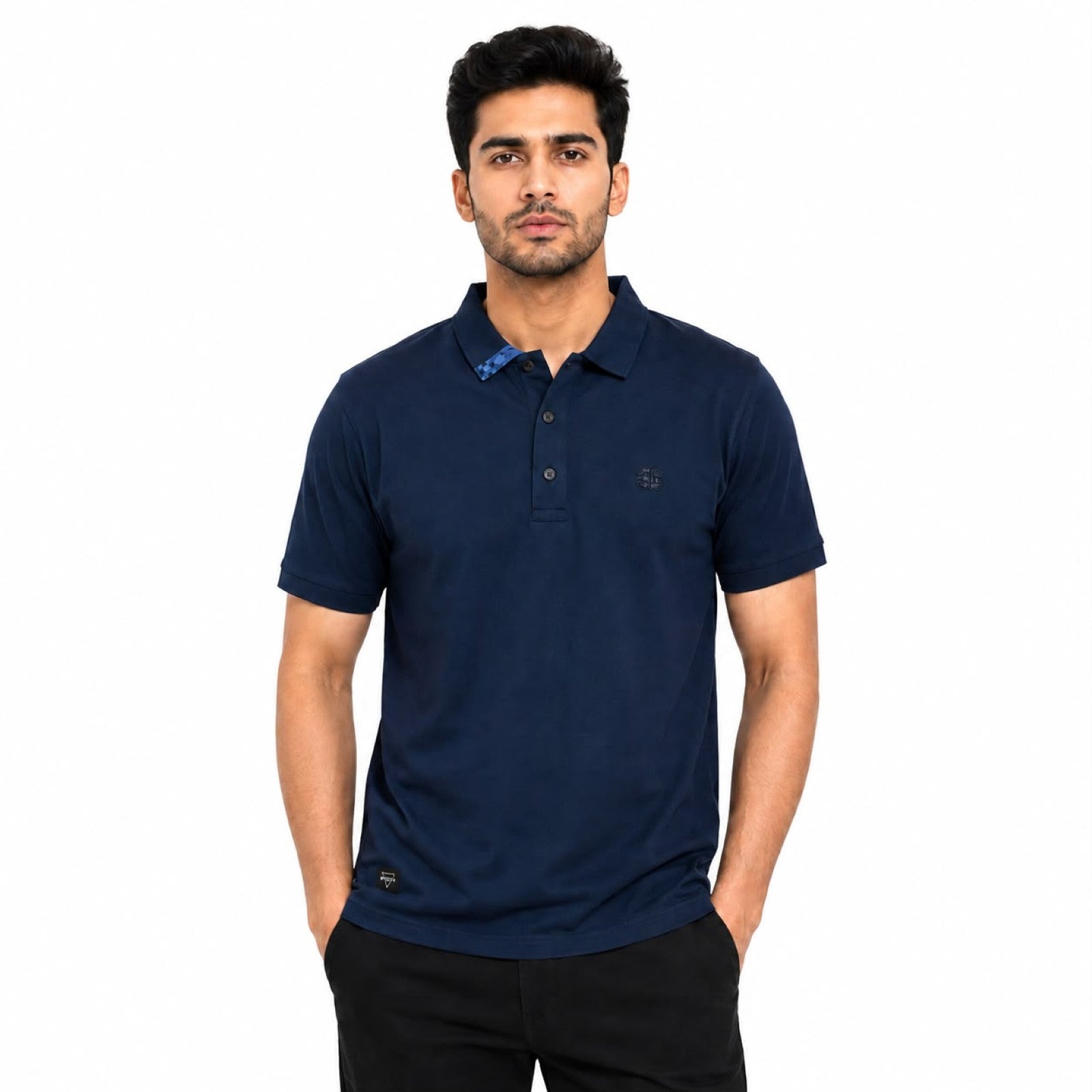Men's Navy Blue Premium Polo Collar T-Shirt