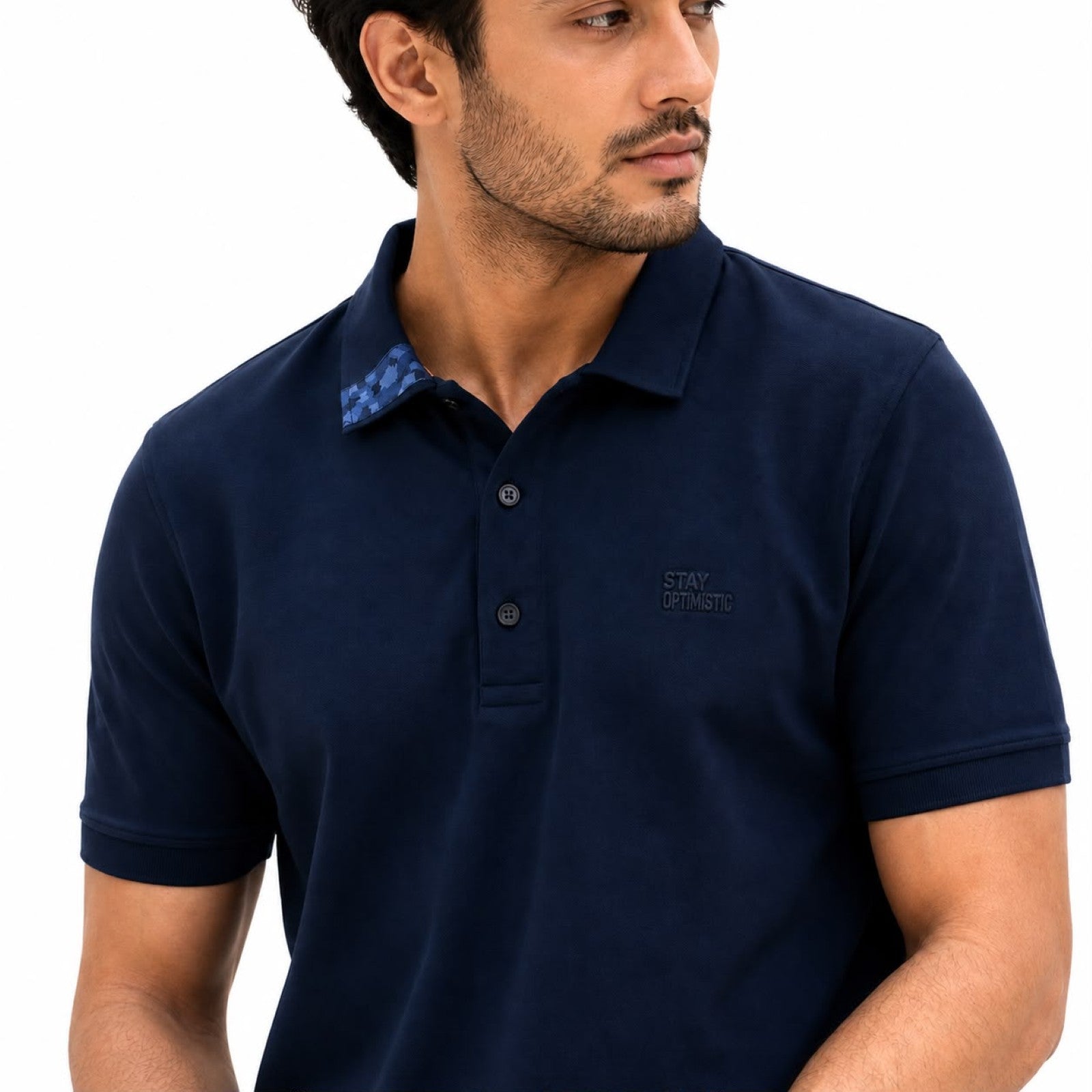 Men's Navy Blue Premium Polo Collar T-Shirt