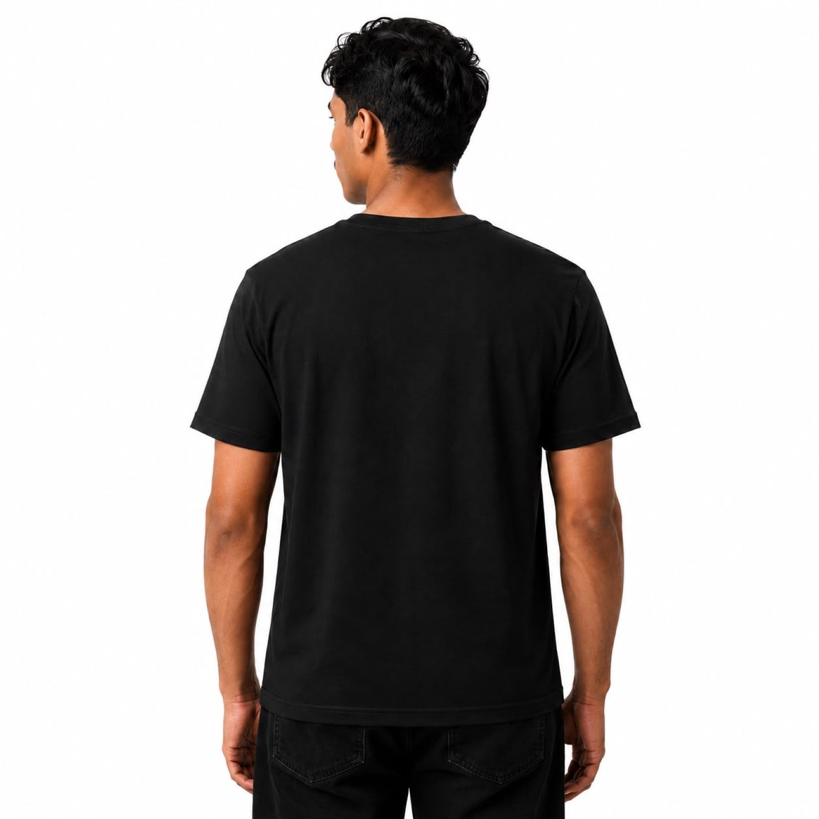 Men's Black Oversized Graphic Print T-Shirt