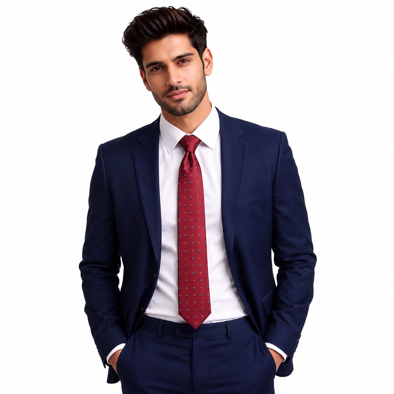 Red Fine Dot Fancy Tie