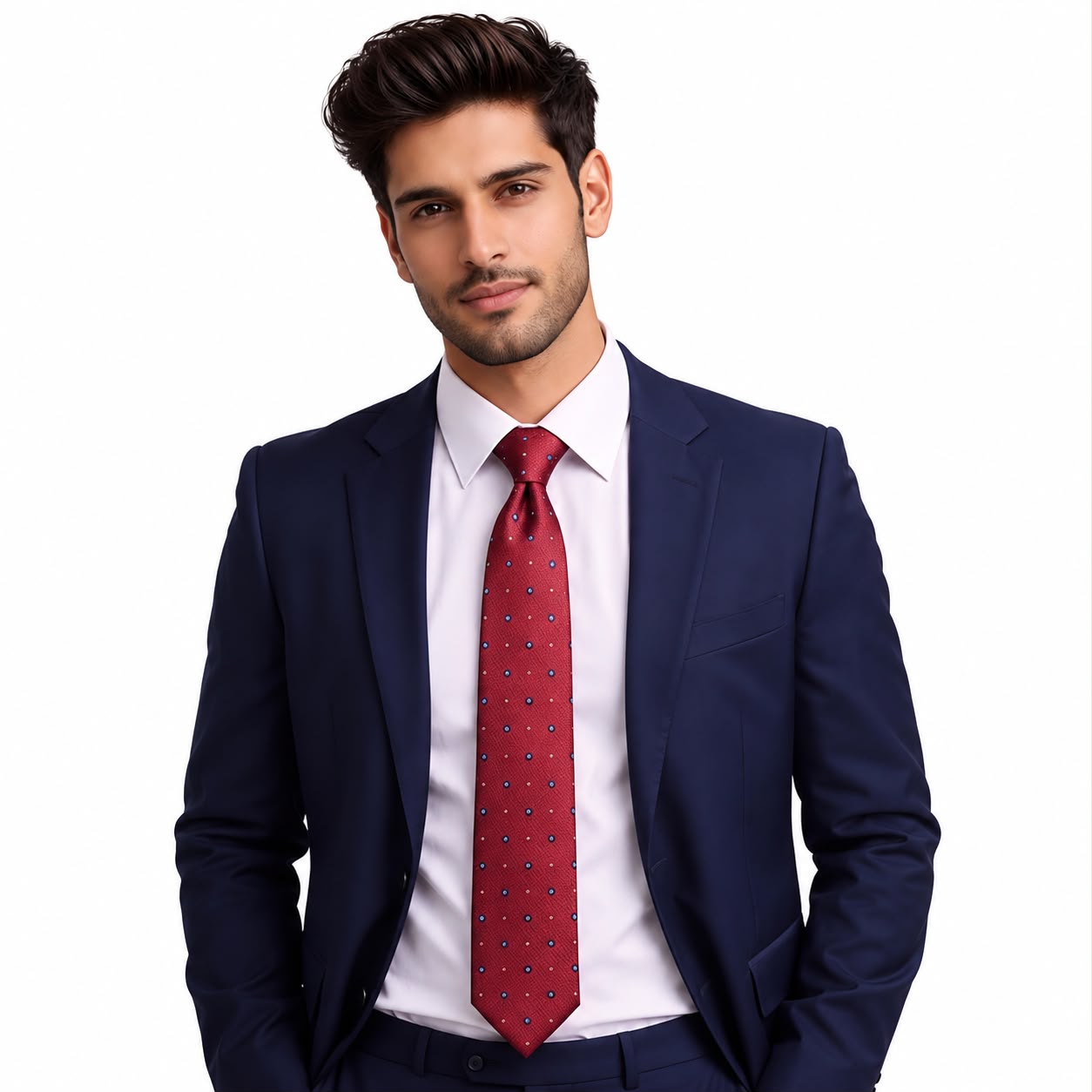 Red Fine Dot Fancy Tie