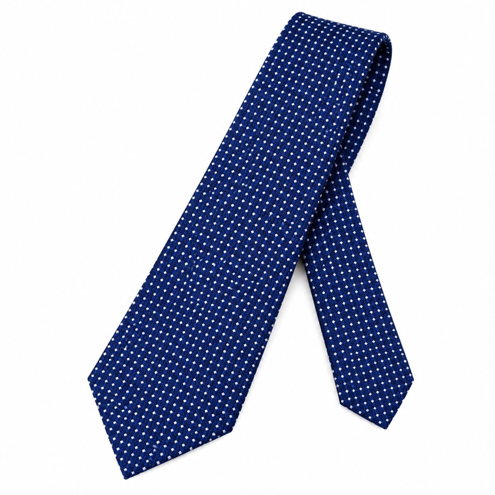 Men's Luxury Micro-Patterned Royal Blue Silk Formal Necktie