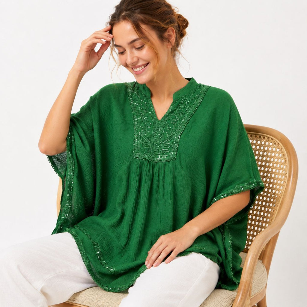 Sage Breeze Relaxed Fit Tunic Top