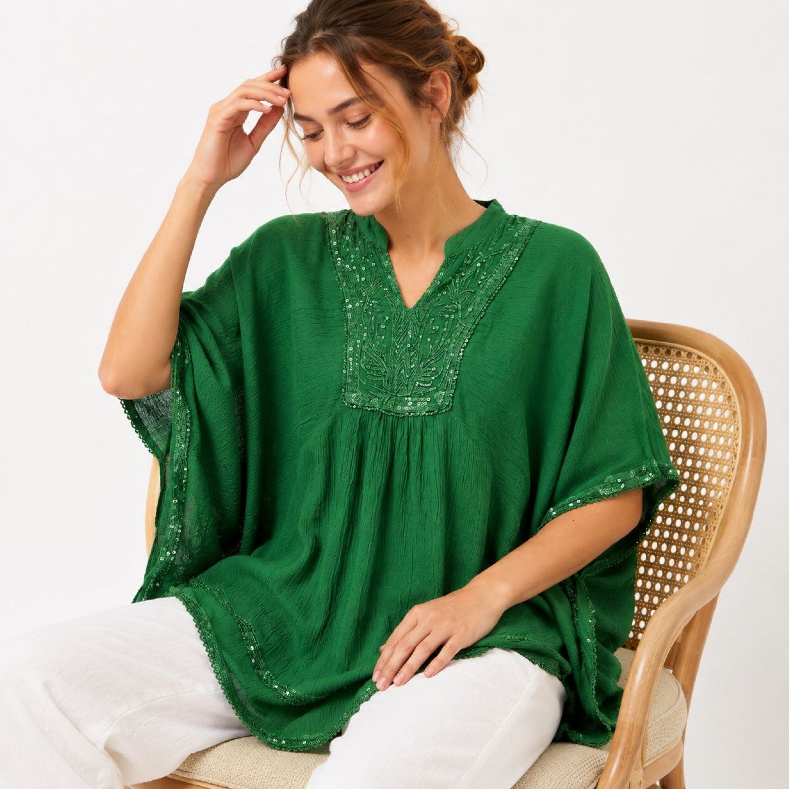 Sage Breeze Relaxed Fit Tunic Top