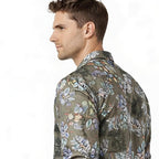 Men's Floral Green Full Sleeves Printed