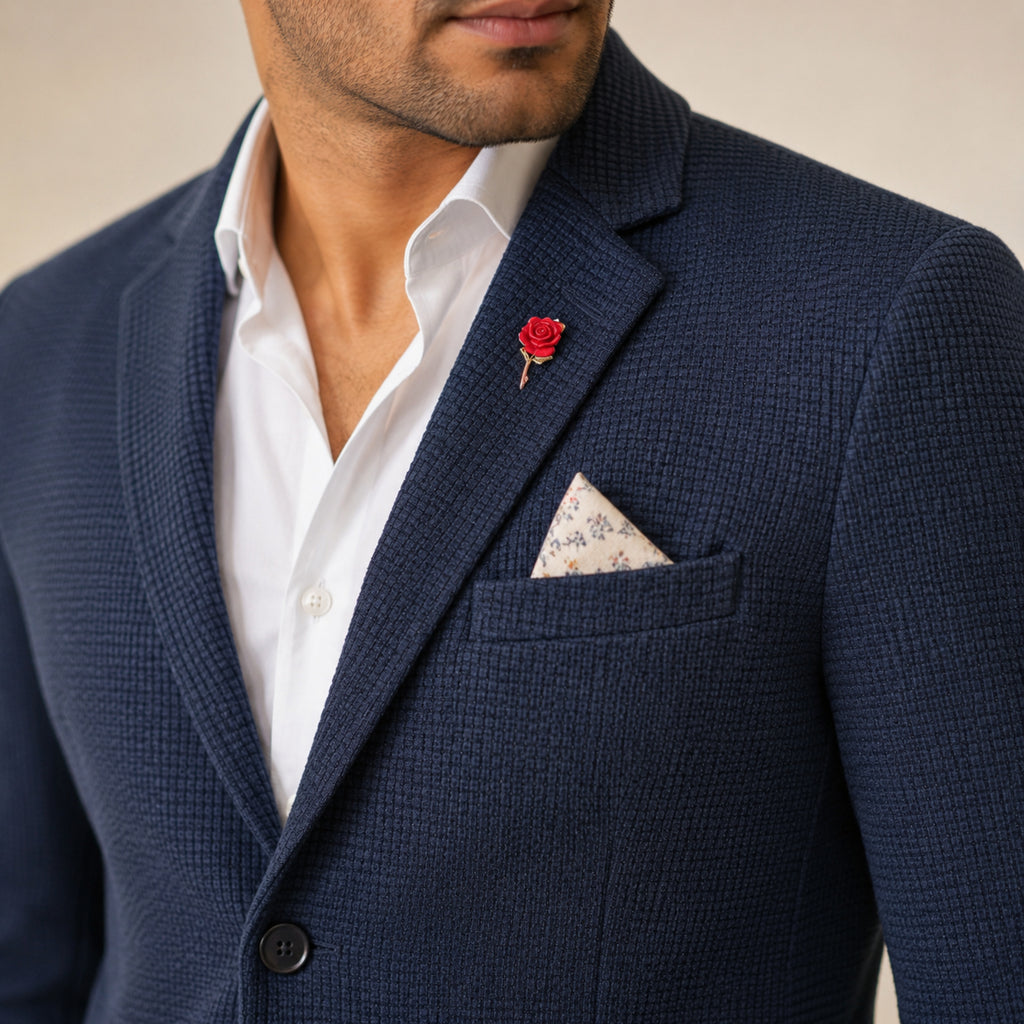 Men's Royal Navy Elite Textured Blazer-2