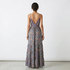 Women's Paisley Print Flared Maxi Dress-4