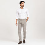Men's Premium Stone Grey Slim Fit Formal Trousers-1