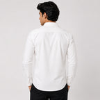 Men's White Embellished Formal Shirt-4