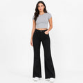 Women's Black Flared Wide Leg Jeans | High-Rise Premium Denim-1