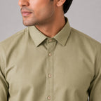 Men's Sage Parrot Green Premium Formal Shirt-3