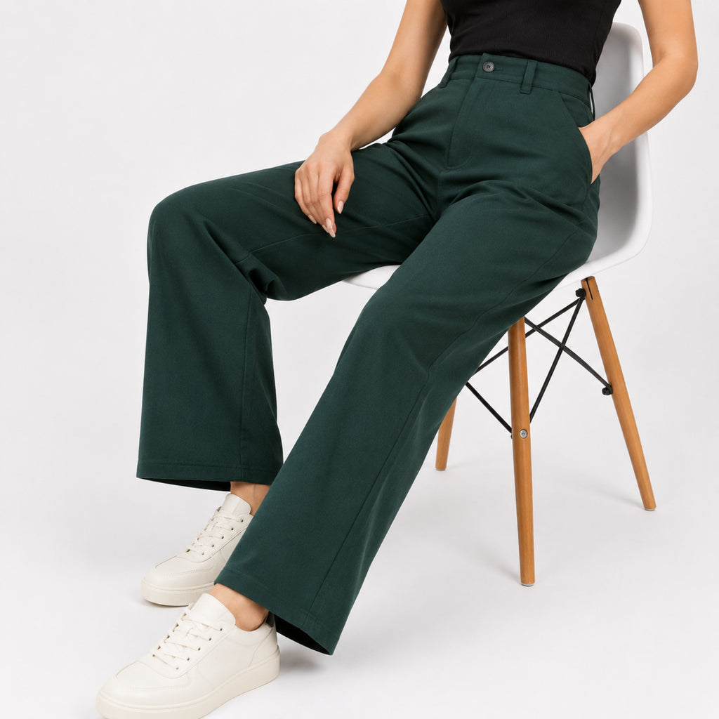 Women's Emerald Flow Wide-Leg Trousers-2