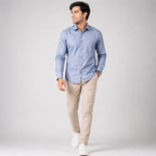 Men's Sky Blue Solid Full Sleeve Casual Shirt-3