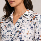 Women's Vibrant Abstract Speckled Flare Tunic Top-3