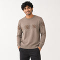 Men's Olive Signature Pattern Winter Knit Sweater-2