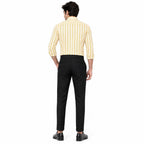 Men's Blue Textured Slim Fit Trousers | Smart Casual Tailored Pants-4