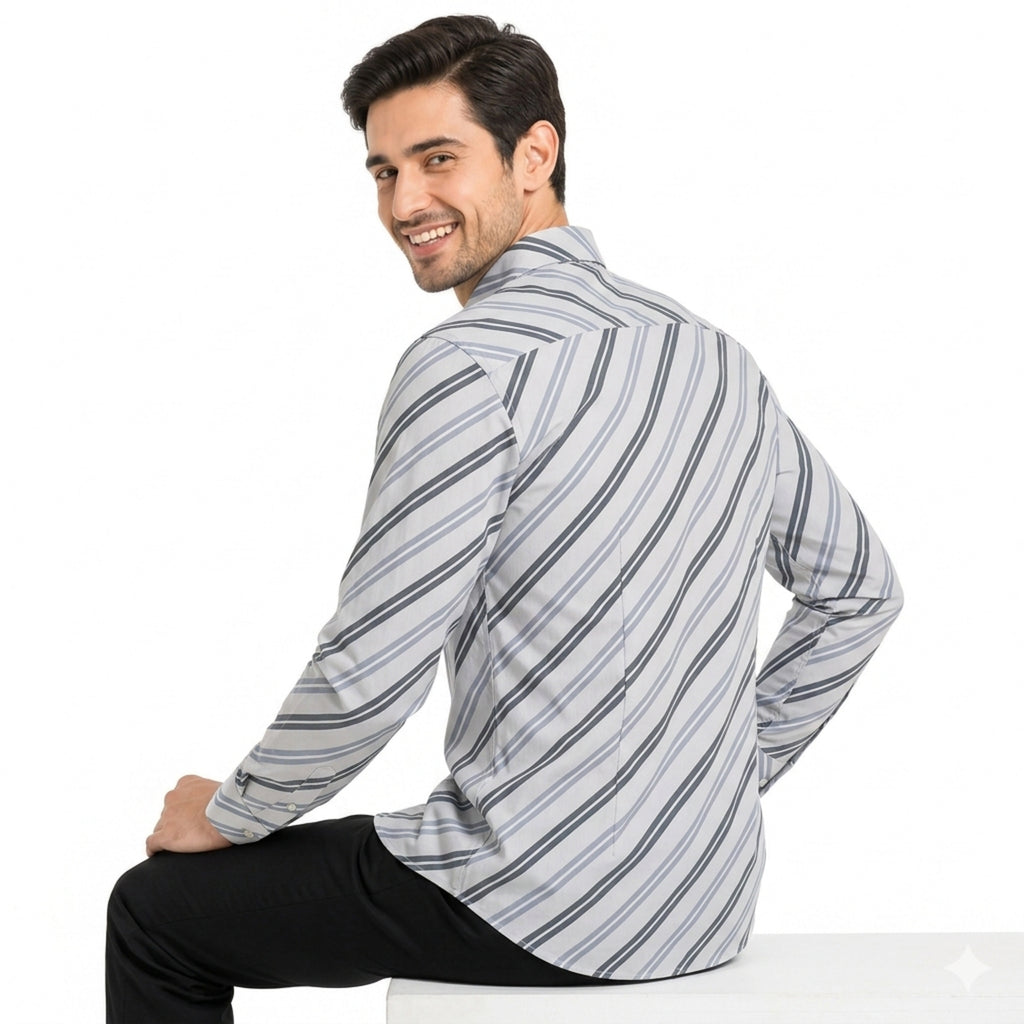 Men's Classic Stripe Full Sleeve Shirt-3
