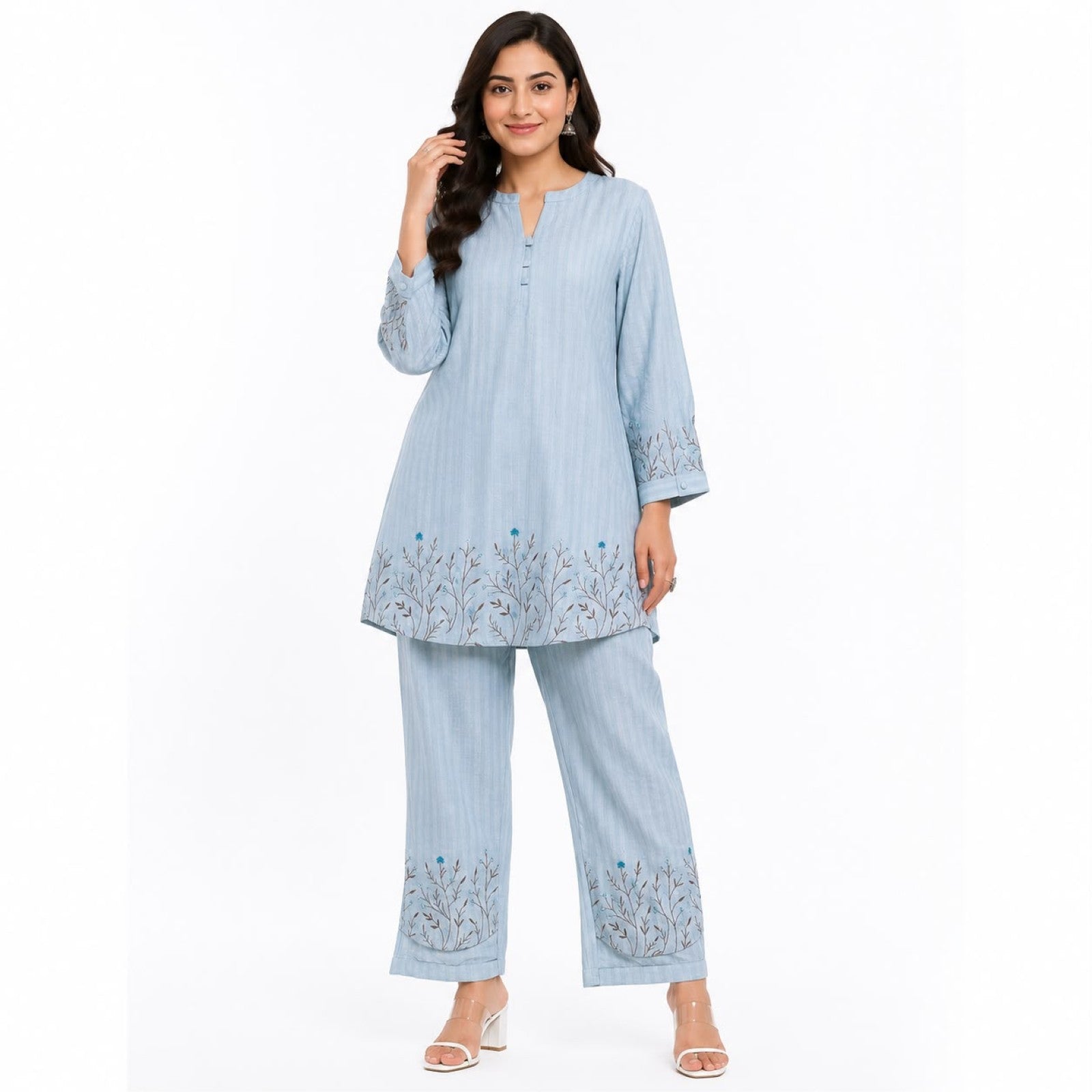 Women's Embroidered Kurta Pant Co-Ord Set-1