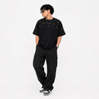 Men's Charcoal Minimal Print Oversized T-Shirt-3