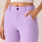 Women's Purple Straight Fit Formal Trousers-2