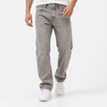 Men's Silver Ash Straight Fit Washed Denim Jeans-3