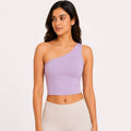 Women's Lavender One Shoulder Crop Top-1