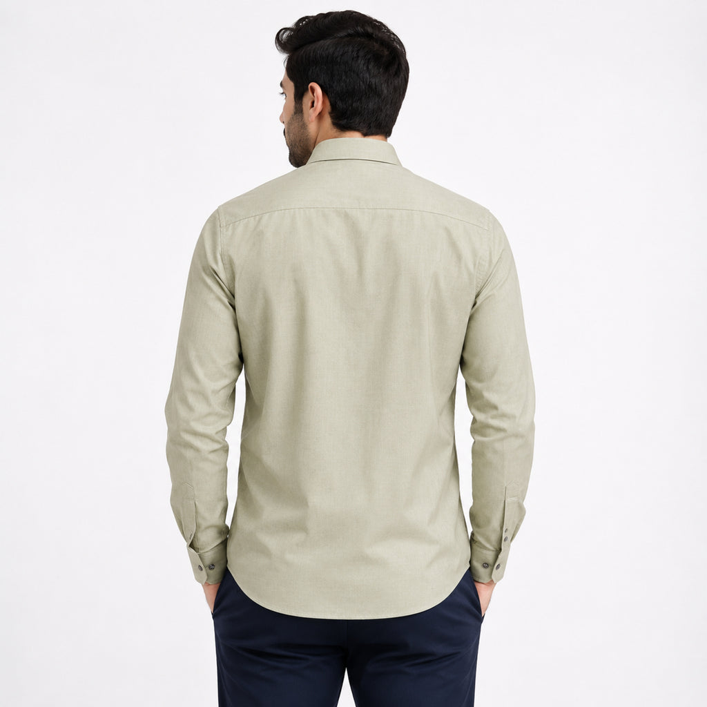 Men's Parrot Green Solid Formal Shirt-1