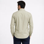 Men's Parrot Green Solid Formal Shirt-1