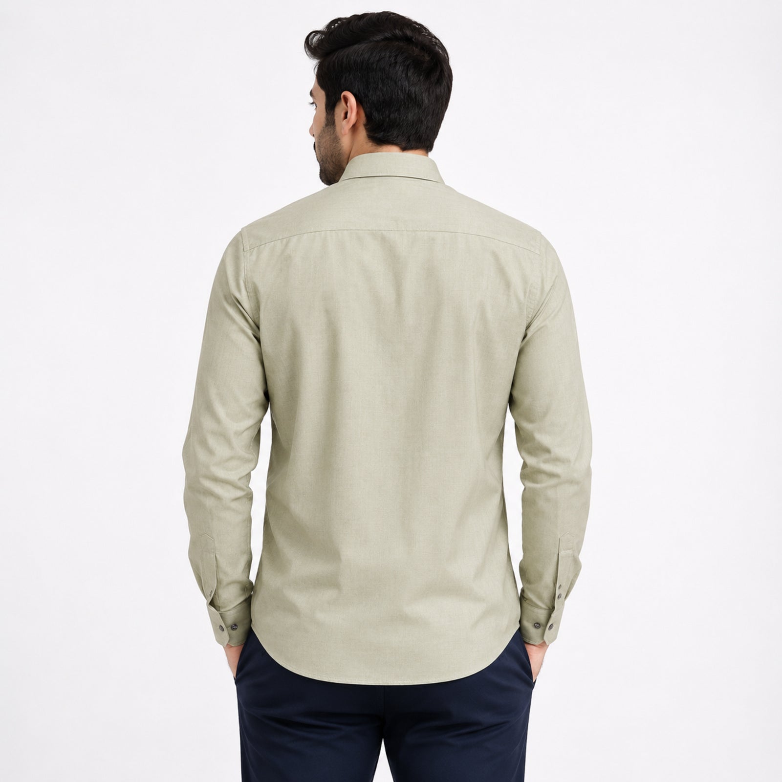 Men's Parrot Green Solid Formal Shirt-1