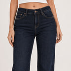 Women's Light Blue Wide Leg Denim Jeans-4