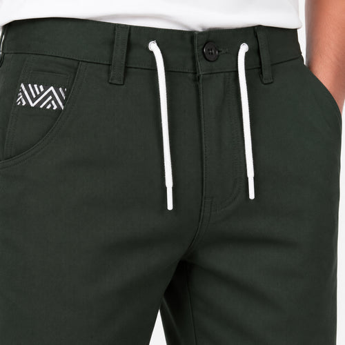 Men's Black Urban Drawstring Smart Casual Trousers-4