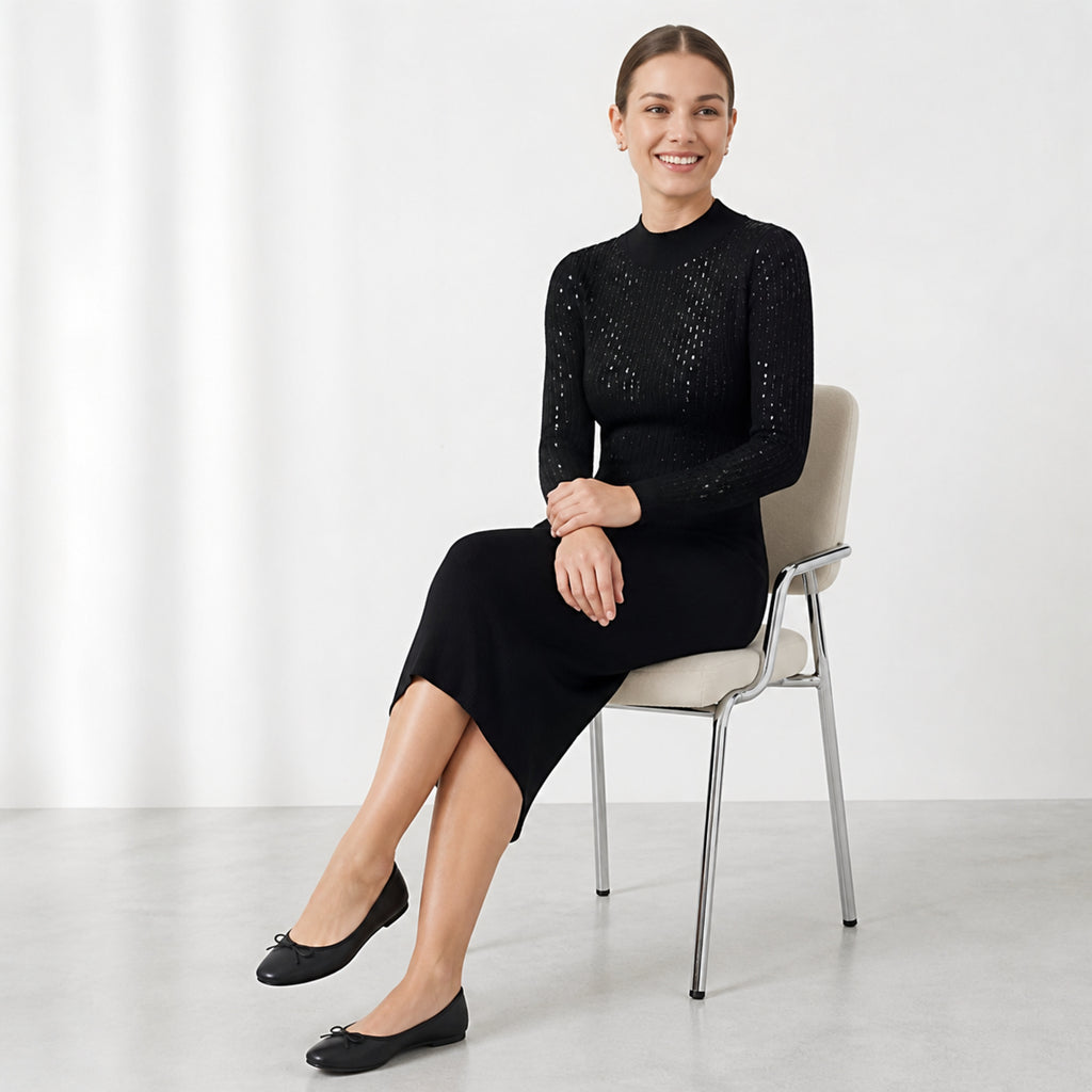Midnight Glam Sequin Bodycon Midi Dress-2