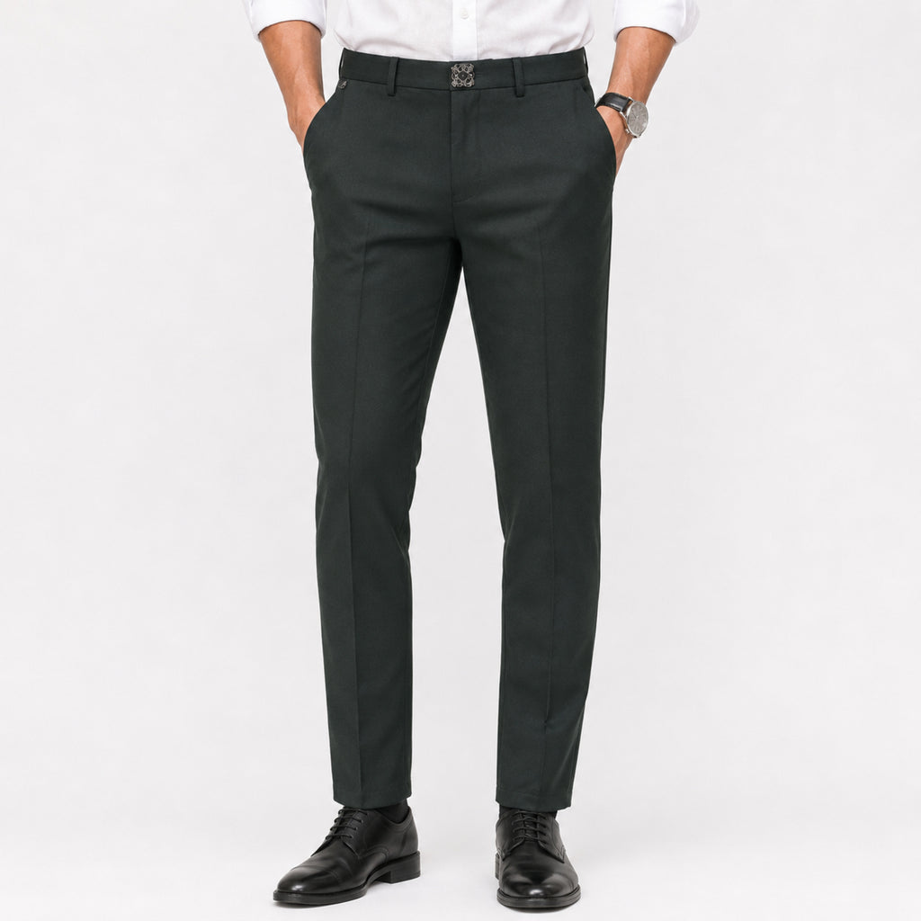 Men's Royal Olive Tailored Premium Formal Trousers-3