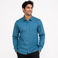 Premium Teal Cotton Formal Shirt For Men-4