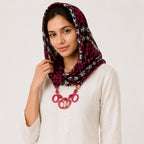Women's Printed Hood Style Scarf Necklace-1