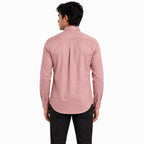 Men's Pink Micro Stripe Full Sleeve Shirt with Chest Pocket-4