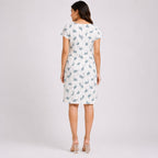 Women's Graceful Leaf Print Fit and Flare Sheath Dress-2