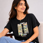 Women's Break Rules Graphic Printed Black T-Shirt-2