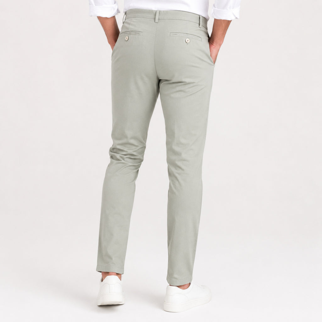 Men's Premium Ash Grey Slim Fit Formal Trousers-4